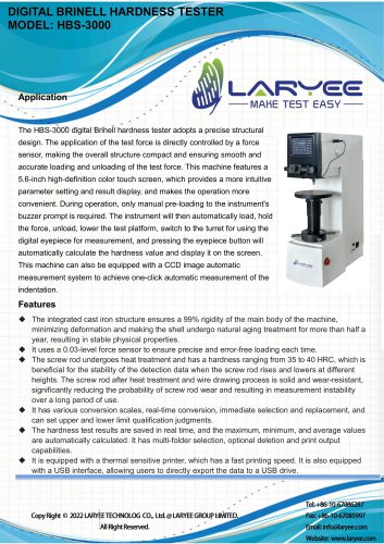 LARYEE Brinell Hardness Tester HBS-3000
