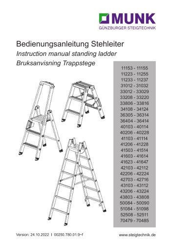 Instruction manual standing ladder