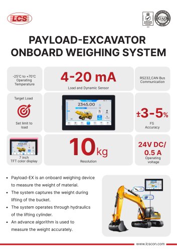 Excavator Onboard Weighing System