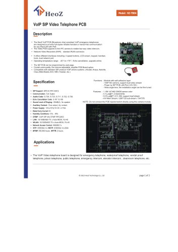 HZ-TB04 VoIP SIP VIdeo Telephone PCB