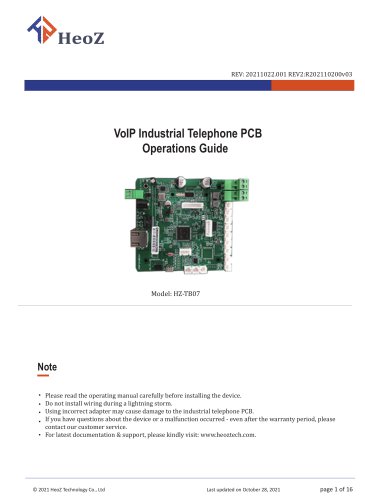 IP industrial intercom PCB HZ-TB07