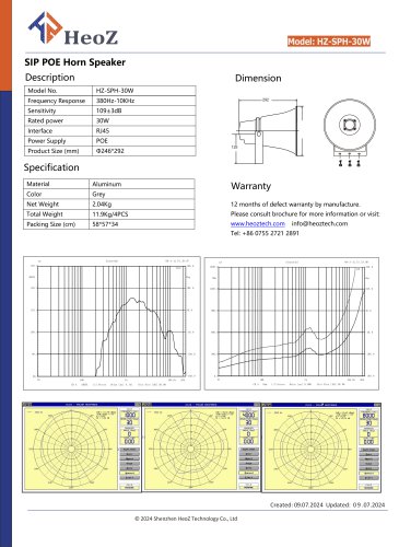SIP POE Horn Speaker HZ-SPH-30W