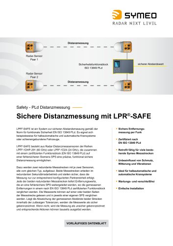 Sichere Distanzmessung mit LPR®-SAFE