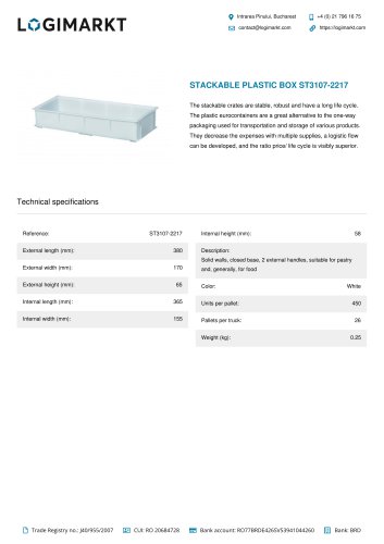 STACKABLE PLASTIC BOX ST3107-2217