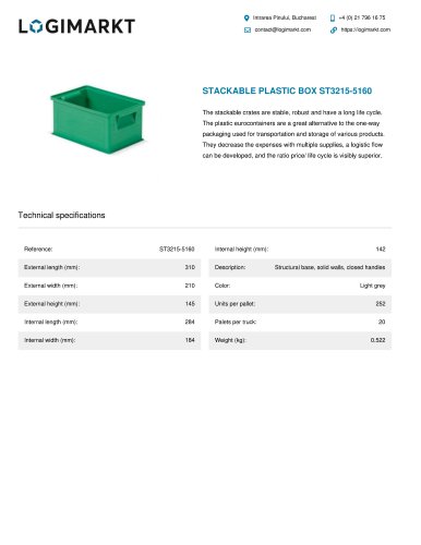 STACKABLE PLASTIC BOX ST3215-5160