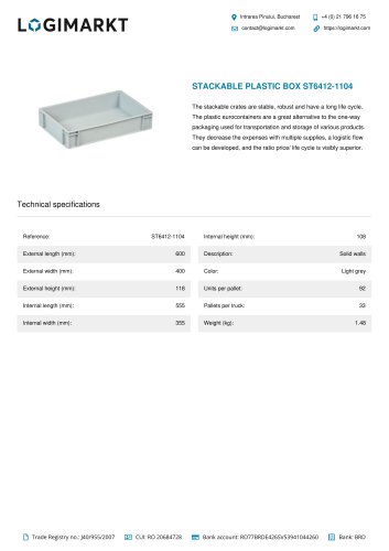 STACKABLE PLASTIC BOX ST6412-1104