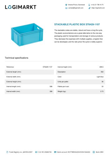 STACKABLE PLASTIC BOX ST6429-1107