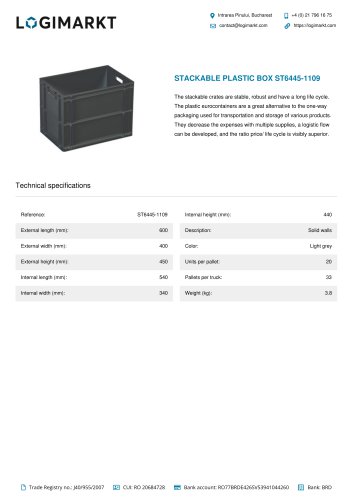 STACKABLE PLASTIC BOX ST6445-1109