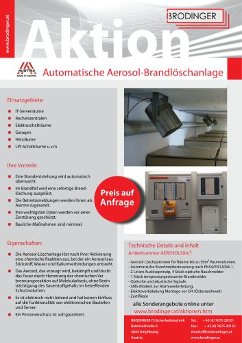 Automatische Aerosol-Brandlöschanlage