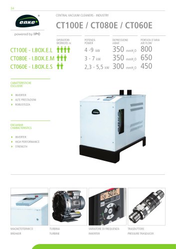 CENTRAL VACUUM CLEANERS - CT100E / CT080E / CT060E