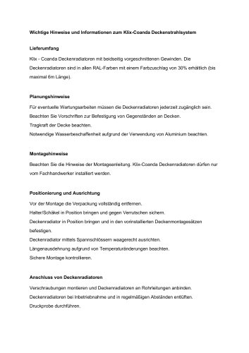Hinweise und Informationen zu Klix