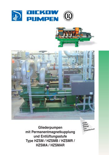 Gliederpumpen mit Permanentmagnetkupplung und Entl&uuml;ftungsstufe Type HZSM / HZSMB / HZSMR / HZSMA / HZSMAR