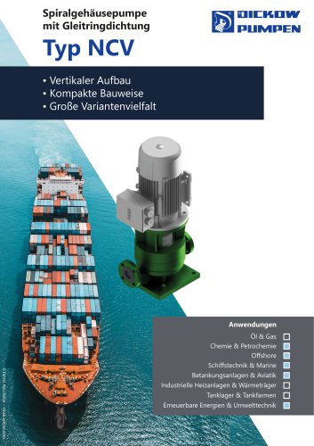 Spiralgeh&auml;usepumpe mit Gleitringdichtung Typ NCV