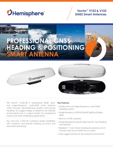 Vector&trade; V123 & V133 GNSS Smart Antennas
