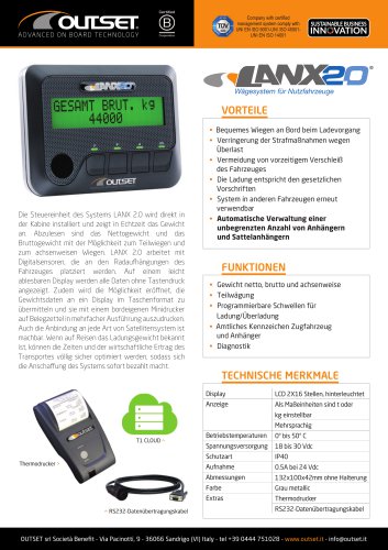 LANX 2.0 Technisches Datenblatt