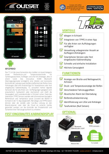 T1 TRUCK Technisches Datenblatt