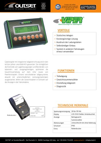 VIPER Technisches Datenblatt