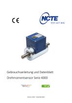Gebrauchsanleitung und Datenblatt  Drehmomentsensor Serie 4000