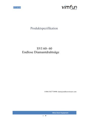 SVI 60-60 Diamantdrahts&auml;ge-Katalog