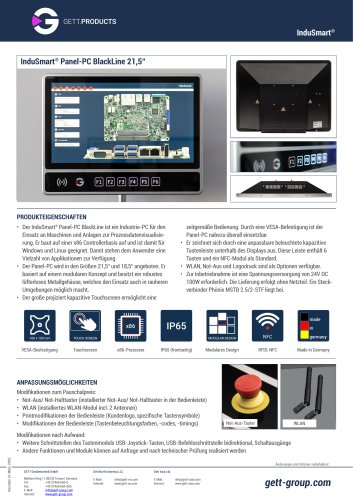 InduSmart&reg; Panel-PC BlackLine