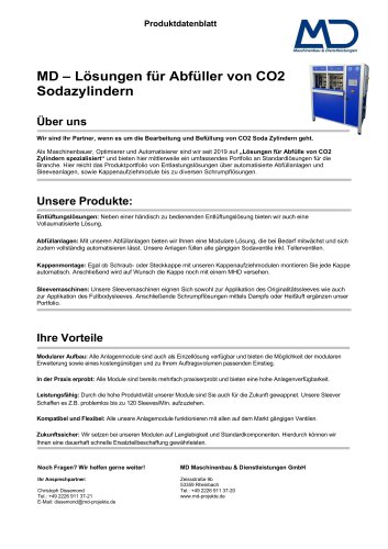 Datenblatt MDM050 - Abf&uuml;llanlage
