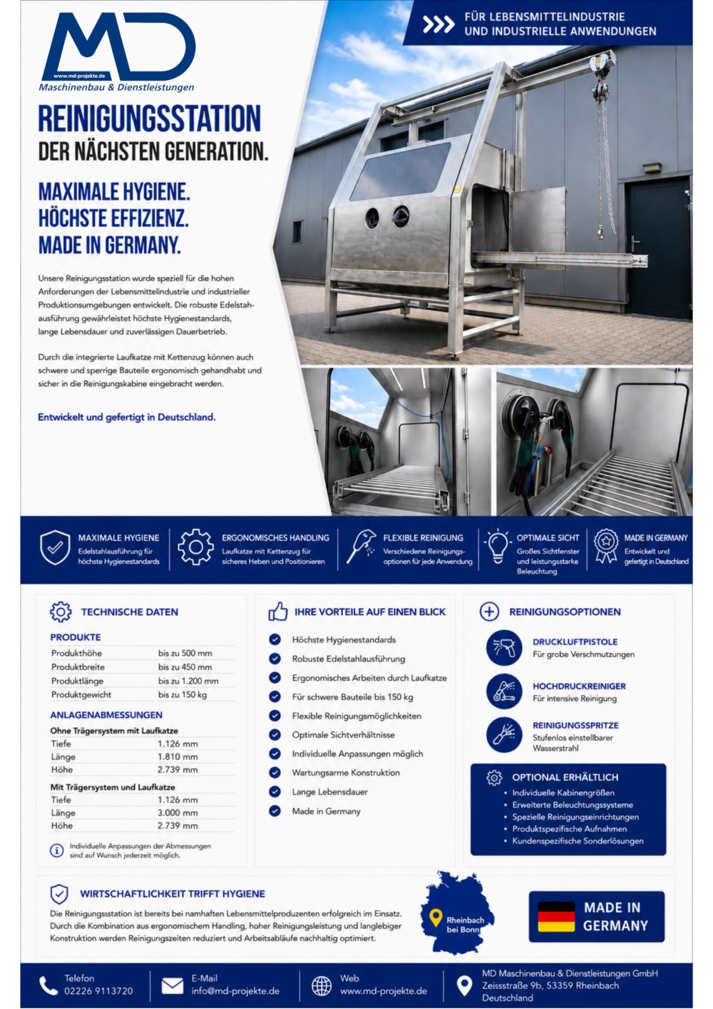 Datenblatt-Reinigungsstation - MD Maschinenbau & Dienstleistungen GmbH