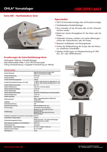 OHLA Vorsatzlager Serie 650