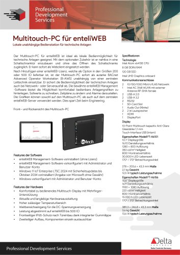Multitouch-PC f&uuml;r enteliWEB