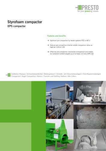 Styrofoam compactor EPS compactor