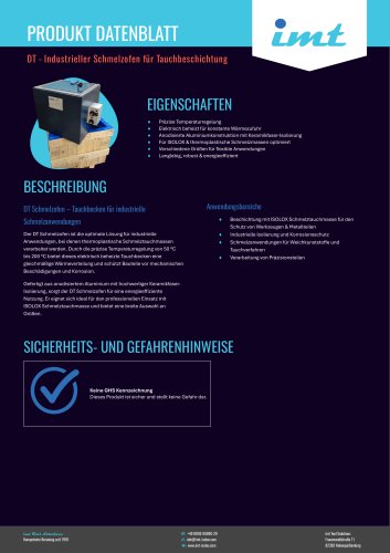 DT - Industrieller Schmelzofen f&uuml;r Tauchbeschichtung