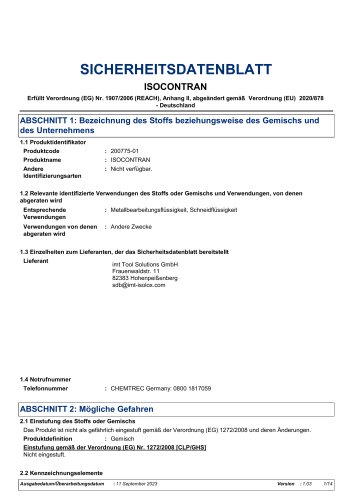 SICHERHEITSDATENBLATT