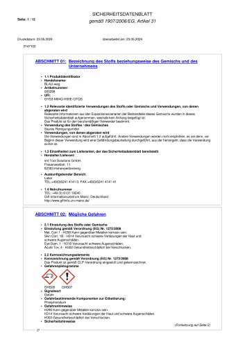 SICHERHEITSDATENBLATT