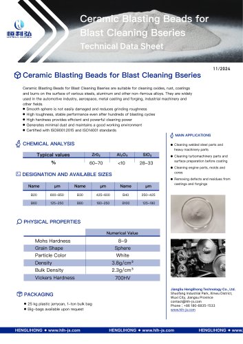Ceramic Blasting Beads for Blast Cleaning Bseries