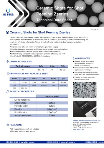 Ceramic Shots for Shot Peening Zseries