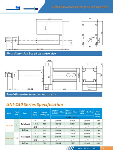 Linear Servo Cylinder UNI-C50-U