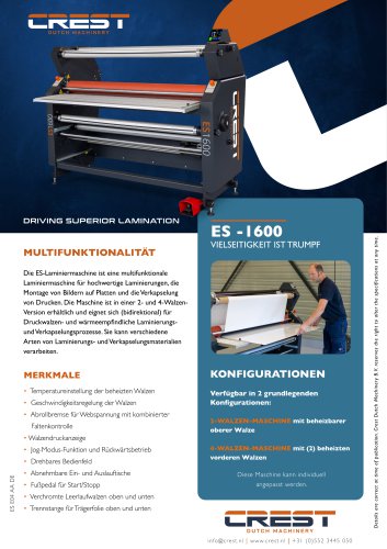 Crest Datasheet ES-1600 DE