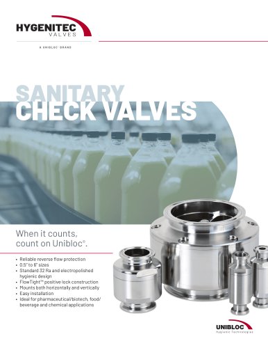 Hygenitec™ Sanitary Check Valves