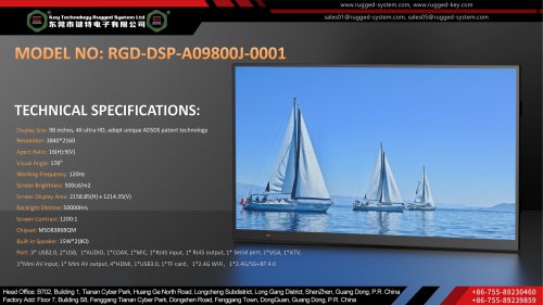Key Technology Rugged Display RGD-DSP-A09800J-0001