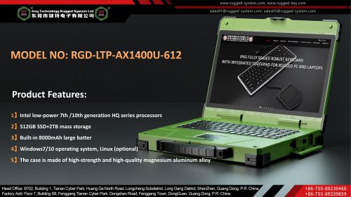 Key Technology Rugged Laptop RGD-LTP-AX1400U-612