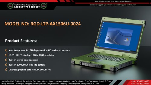 Key Technology Rugged Laptop RGD-LTP-AX1506U-0024