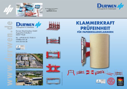 Durwen Pr&uuml;feinheit bis 200 kN