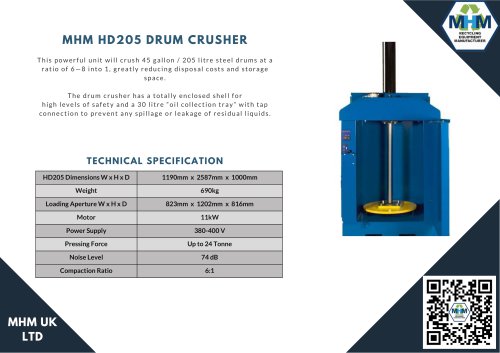 HD205 DRUM CRUSHER