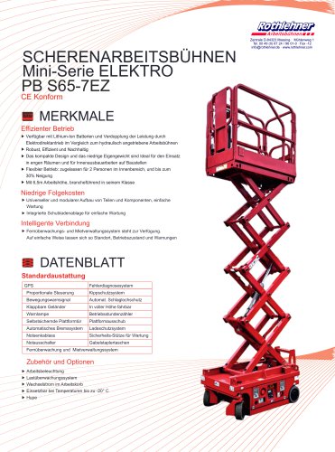 SCHERENARBEITSBÜHNEN Mini-Serie ELEKTRO PB S65-7EZ