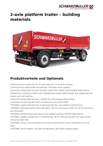 2-axle platform trailer &ndash; building materials