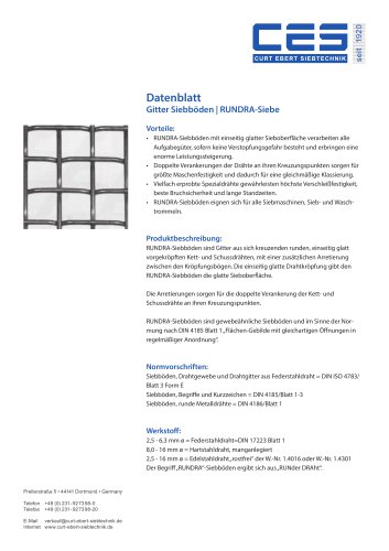Gitter Siebböden | RUNDRA-Siebe