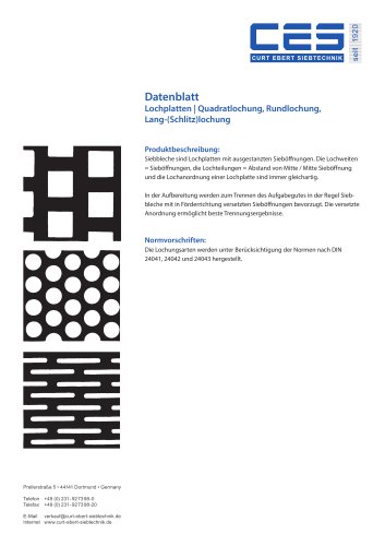 Lochplatten | Quadratlochung, Rundlochung, Lang-(Schlitz)lochung