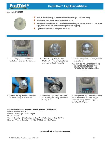 ProFiller&reg; Tap DensiMeter