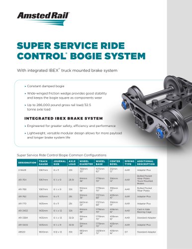 SUPER SERVICE RIDE CONTROL&reg;  BOGIE SYSTEM