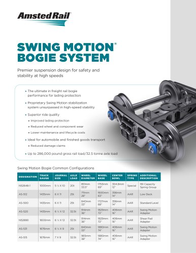 SWING MOTION&reg; BOGIE SYSTEM