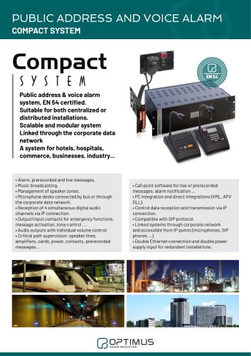 COMPACT, Public Address and Voice Alarm System, EN 54 certified